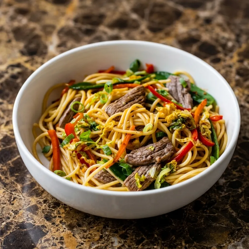 Hand-pulled noodles freshly made at Dancing Noodle, Fort Garry Winnipeg