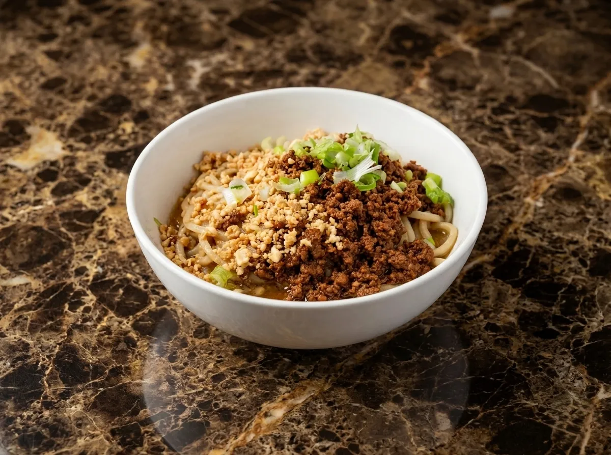 Dandan Mein — saucy Northern Chinese noodles with peanut chilli sauce at Dancing Noodle Winnipeg